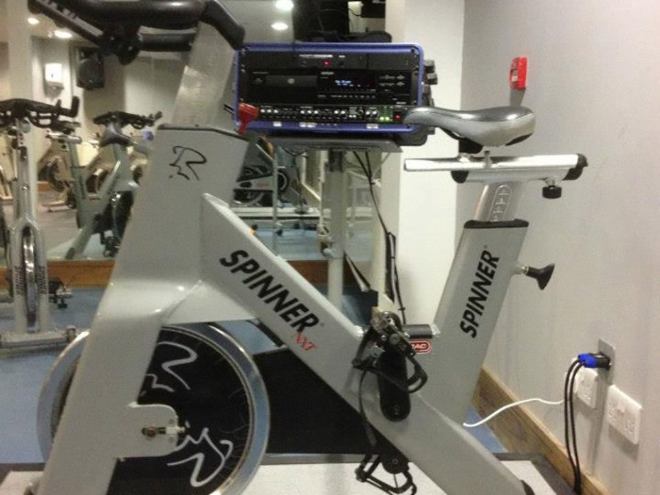 Here we supplied an Instructor system mounted on a podium for use in Spin classes. The podium gives the instructor control of the music and microphone, whilst on the bike. It can also be wheeled out of the way when not in use.